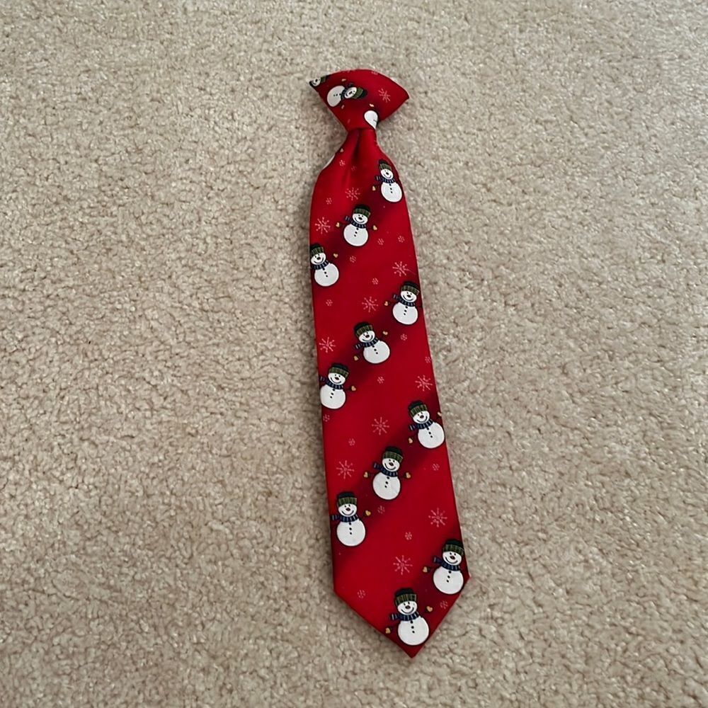 KIDS CHRISTMAS SNOWMAN TIE